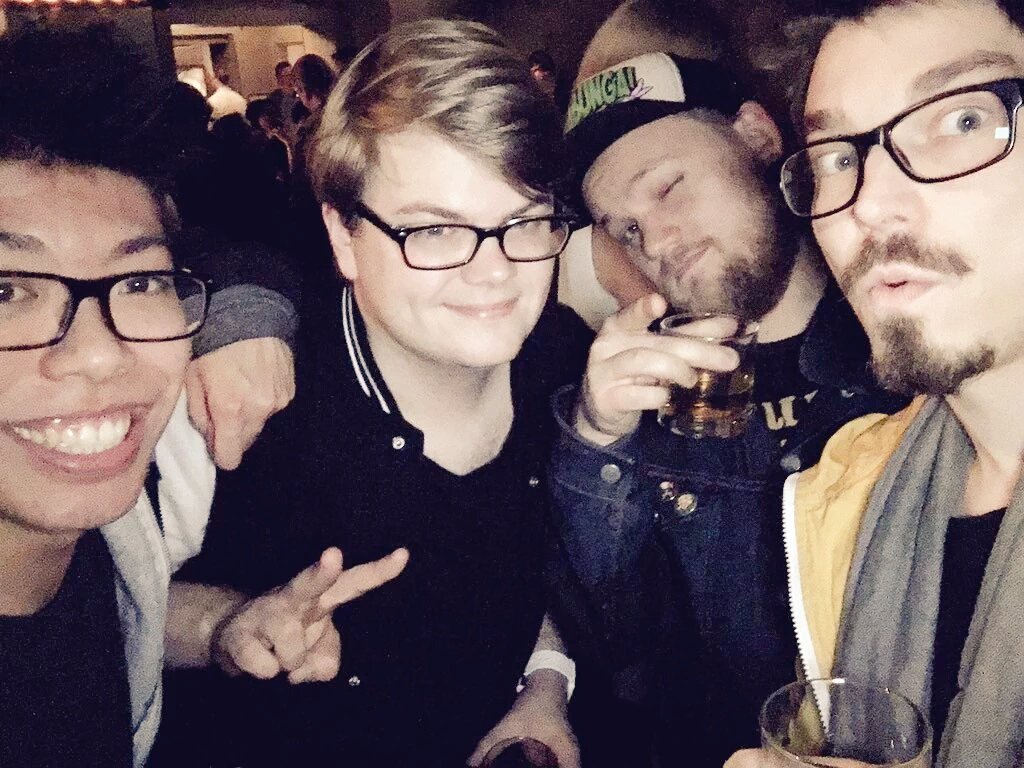 Freelancers of Nuclear Throne at PSX 2015, from left to right: Justin Chan, Paul Veer, Joonas Turner and me!